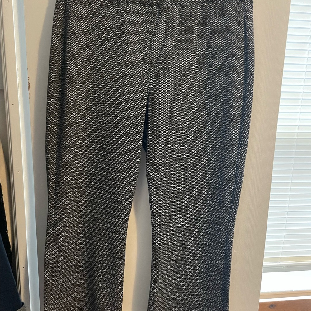 Liverpool Black and White Straight Leg Pants with Classic Tailored Fit